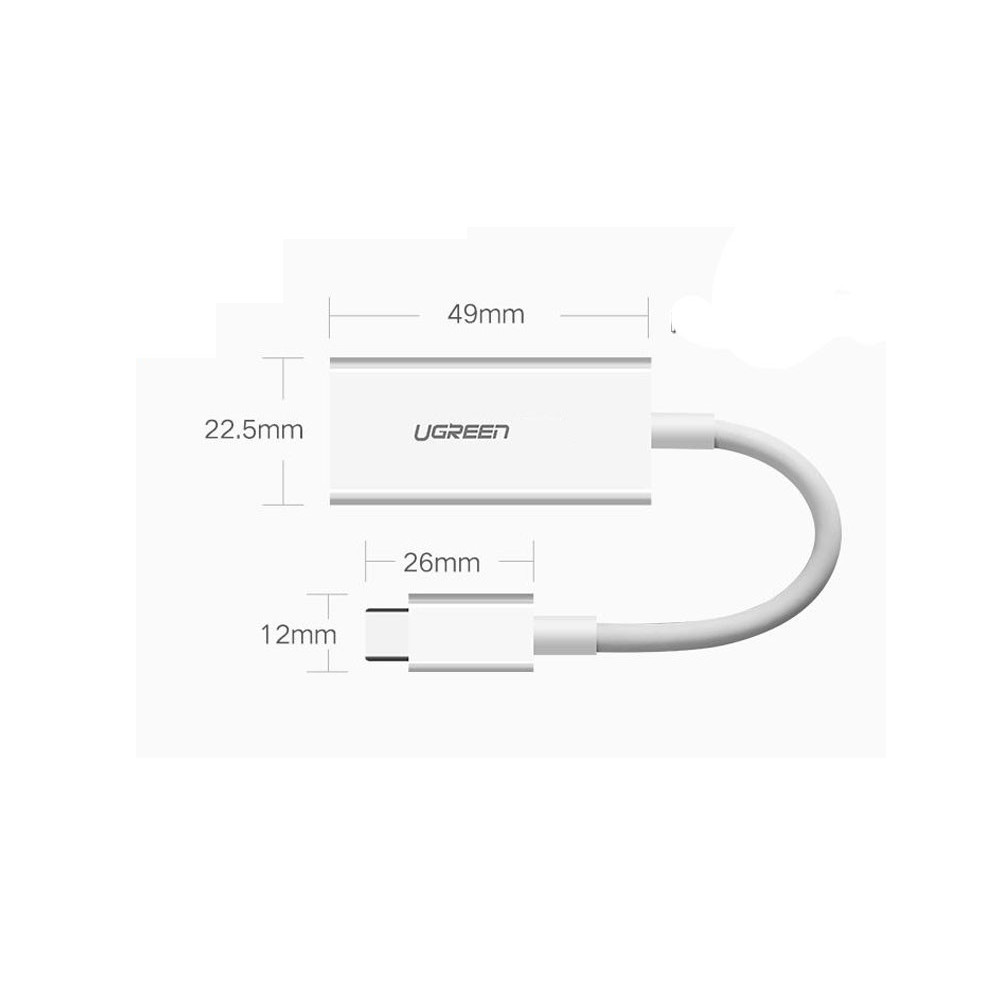 Bộ chuyển đổi Ugreen Type-C sang HDMI hỗ trợ 4K màu trắng